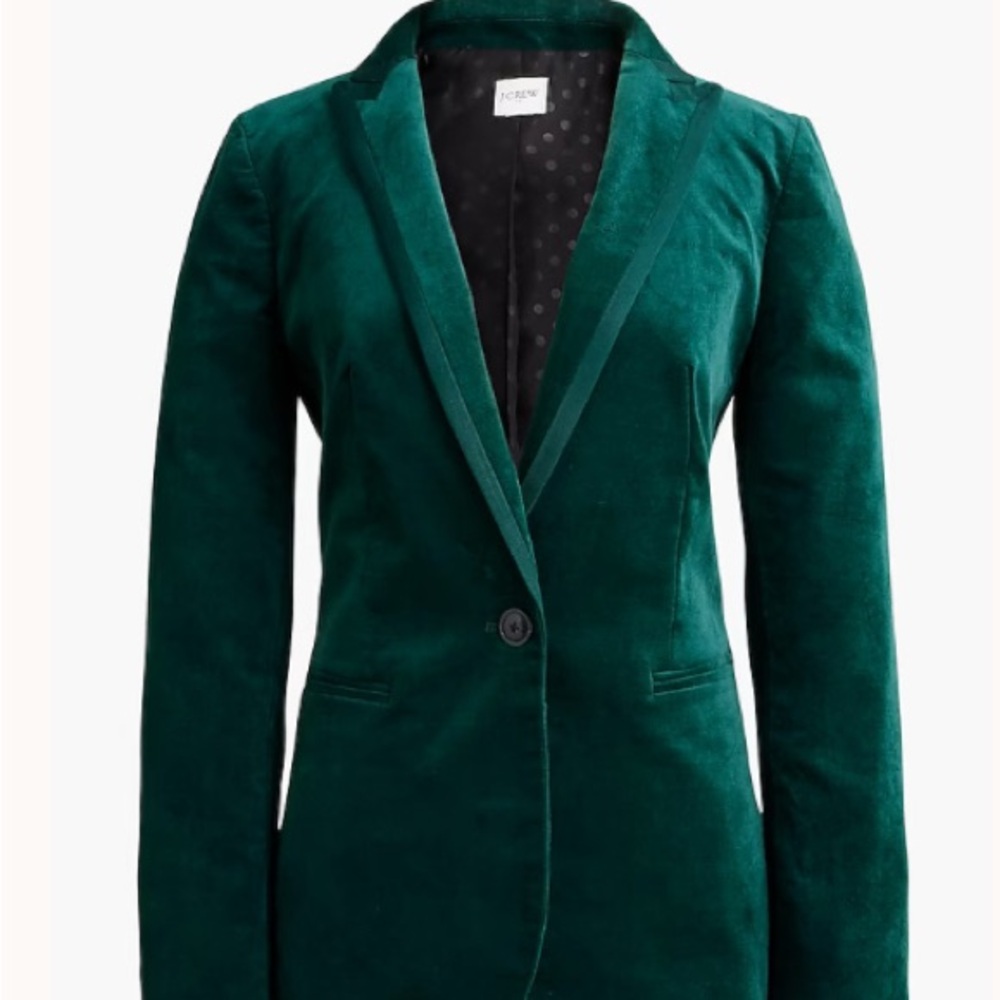 J. Crew Women's Green Velvet Blazer
